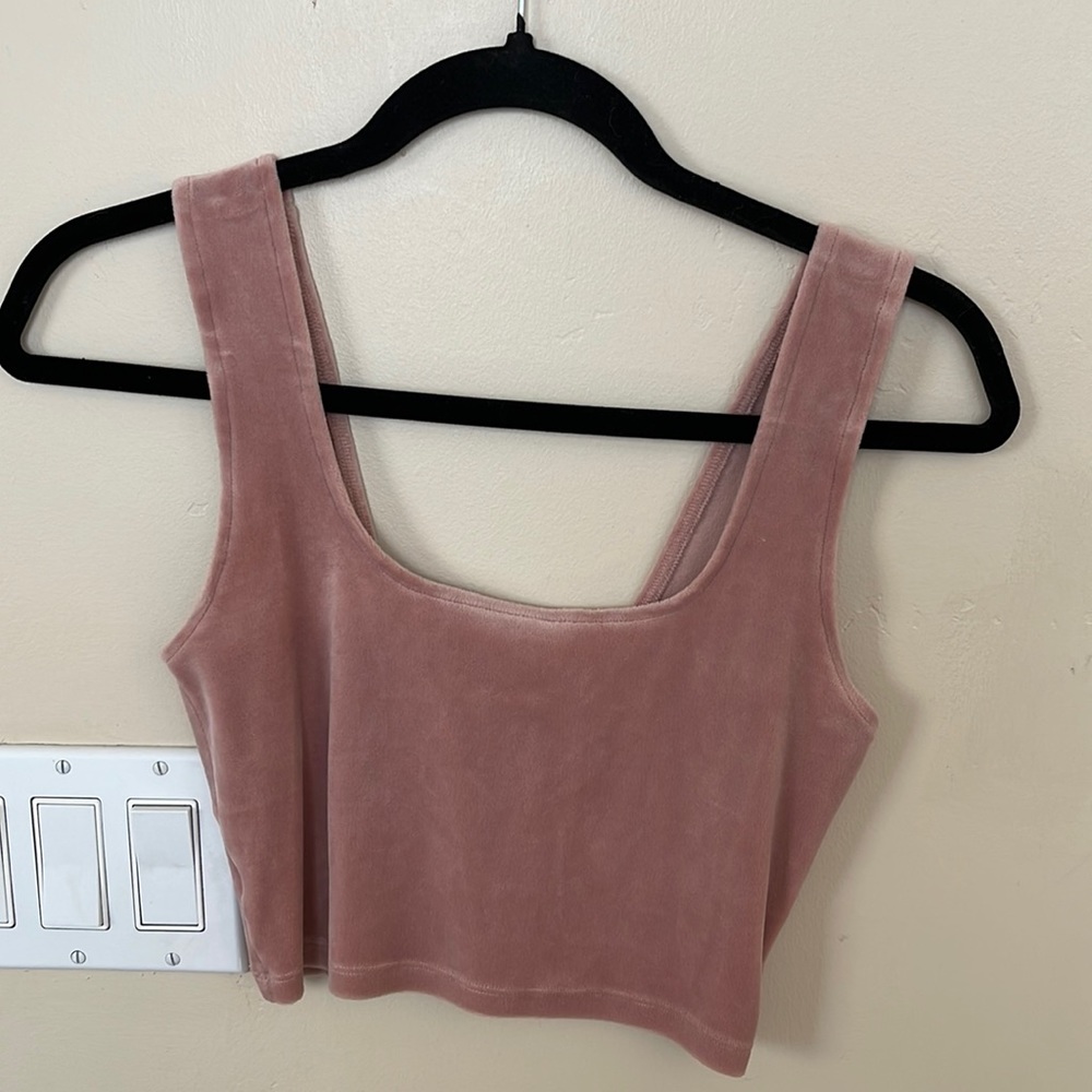 Pink velvet crop top from target size medium